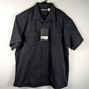 Blauer Mens XL Dark Navy Short Sleeve Uniform Work Shirt Button Front NWT